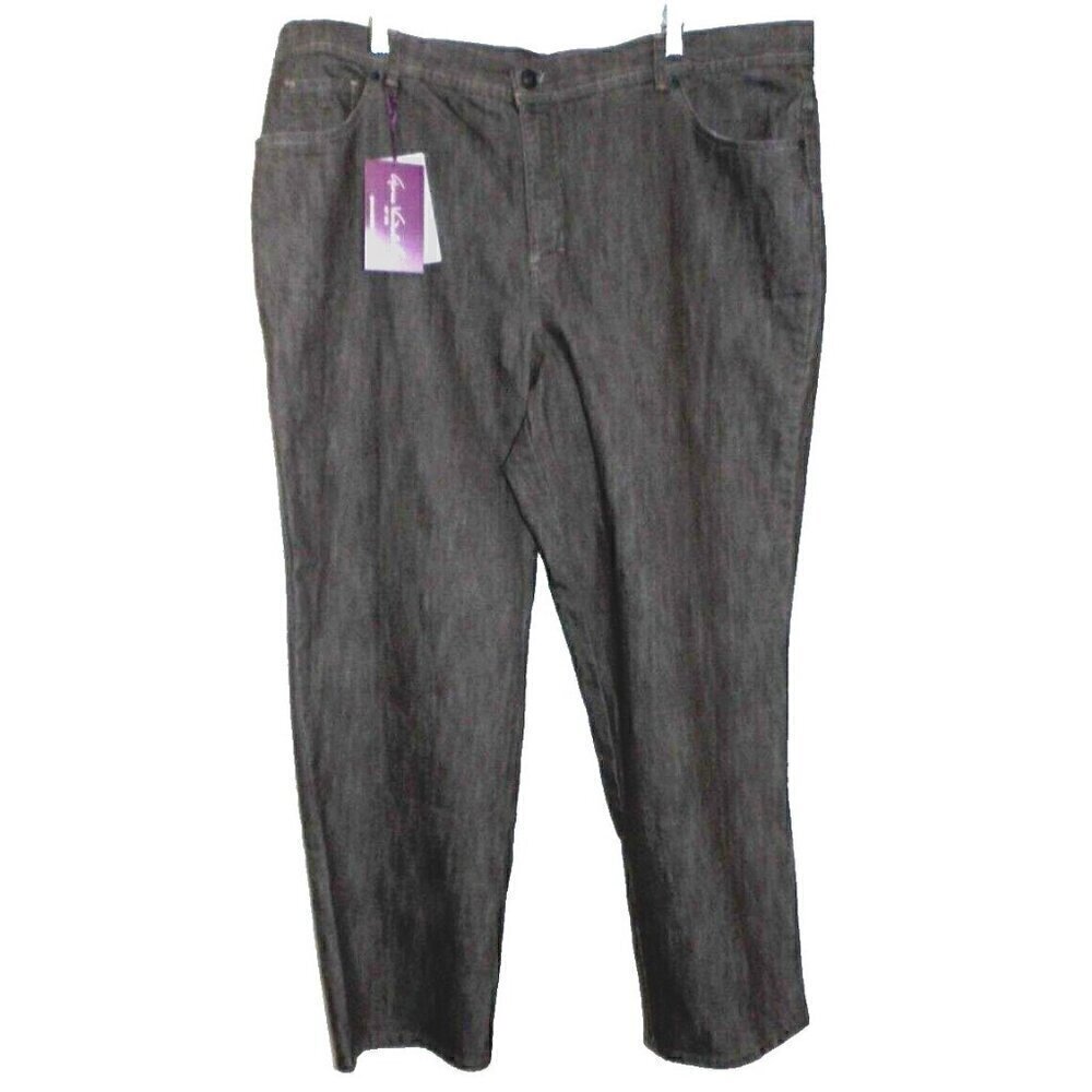 GLORIA VANDERBUILT Amanda gray-ish brown jeans 29" inseam women's size 22W, NEW